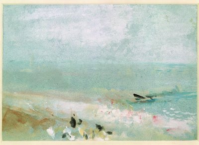 Spiaggia con figure e un molo, c.1830 da Joseph Mallord William Turner
